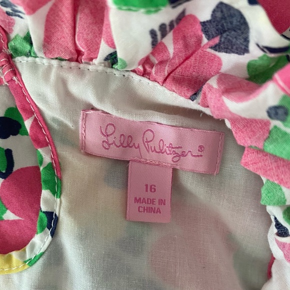 Lilly Pulitzer Dooddle Bug Daisy Dress Girl’s Size 16 Lined - Picture 7 of 7